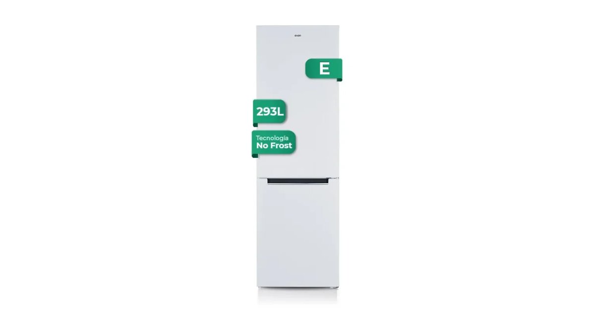 Frigorífico Combi Svan 2 portas, branco SC185602ENF. Capacidade de 293 litros