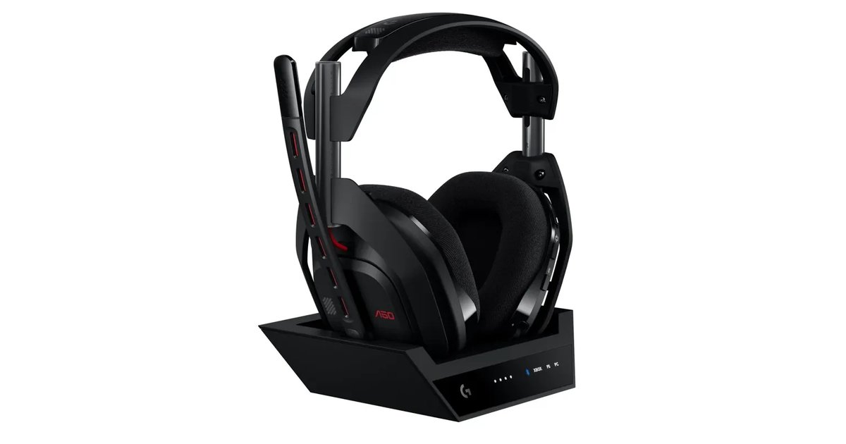 Logitech G Astro A50 LIGHTSPEED para gaming auscultadores sem fios e estação base (Gen 5)