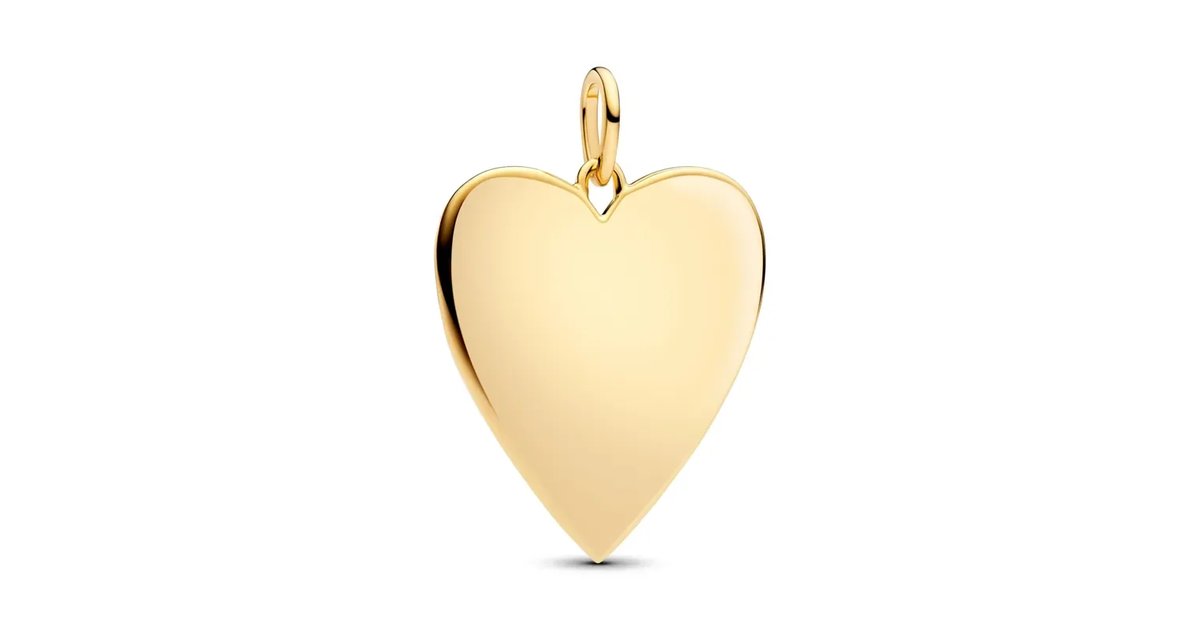 PANDORA Moments 364016C00 Pendente Coração Grande Chapado Ouro 14k