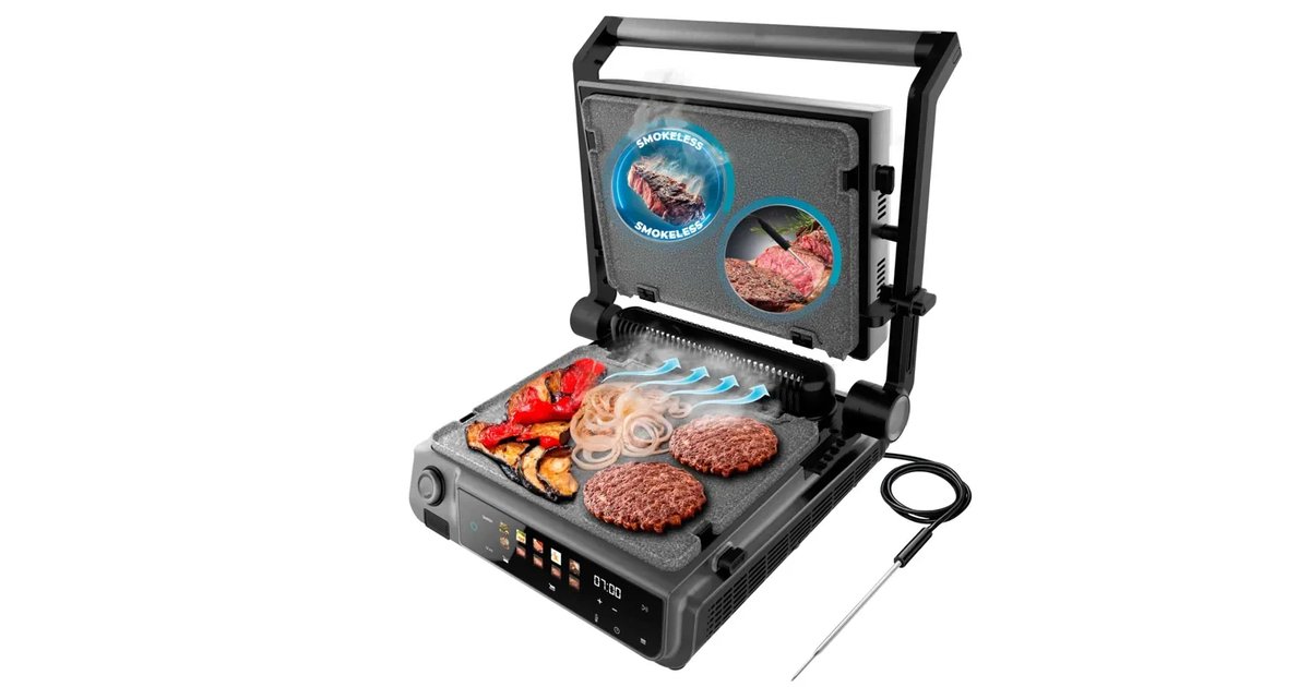 Cecotec Grelha elétrica com Grill Rock'nGrill 2000 Smash PerfectCook. 2000W
