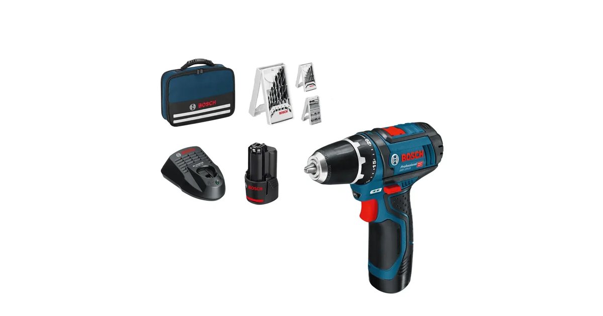 Bosch Professional 12 V System aparafusador a bateria GSR 12 V-15 (incl. 2 baterias de 2