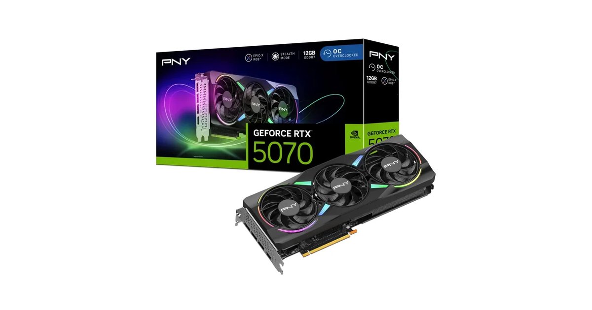 Placa gráfica PNY GeForce RTX 5070 12GB ARGB OC DLSS 4