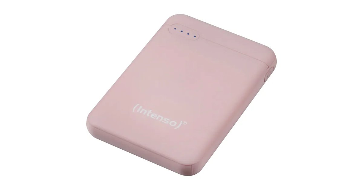 Carregador portátil intenso Power Bank XS5000, bateria externa (5000 mAh, para smartphones, tablets e muitos mais), rosa