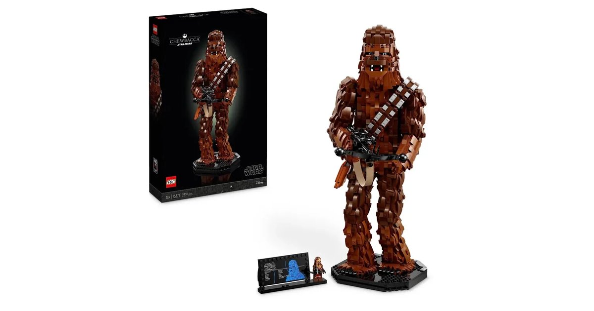 LEGO 75371 Star Wars Chewbacca, figura colecionável de Wookiee com bandeira