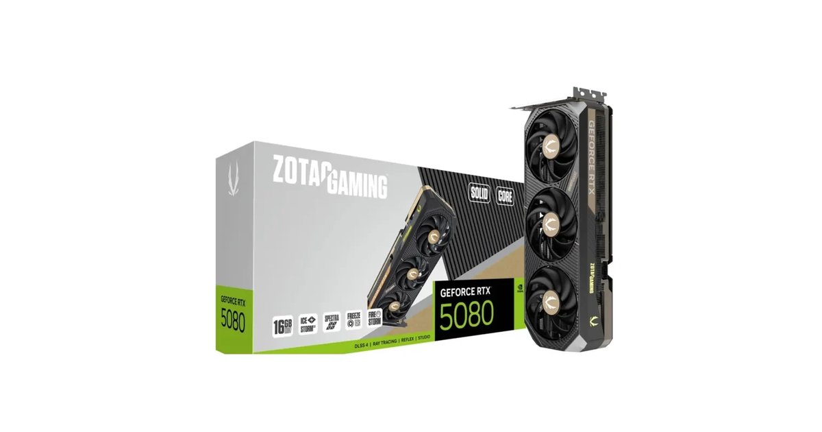 Placa de Vídeo ZOTAC GeForce RTX 5080 para Jogos