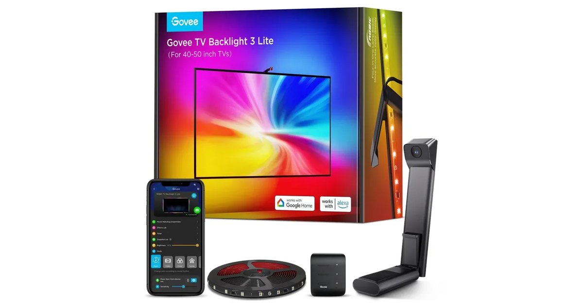 Govee TV Backlight 3 Lite com correção de olho de peixe para câmara