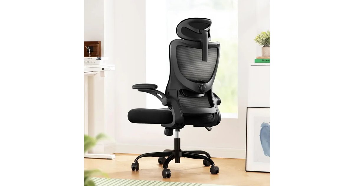 Cadeira de escritório ergonómica Marsail com apoio de cabeça ajustável