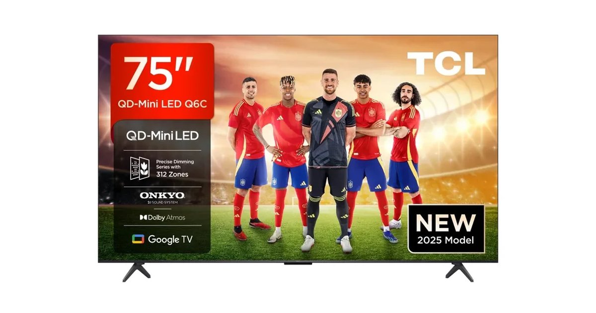 TCL QD-Mini LED Televisão Inteligente, 4K HDR de 75, 1000 nits com Google TV