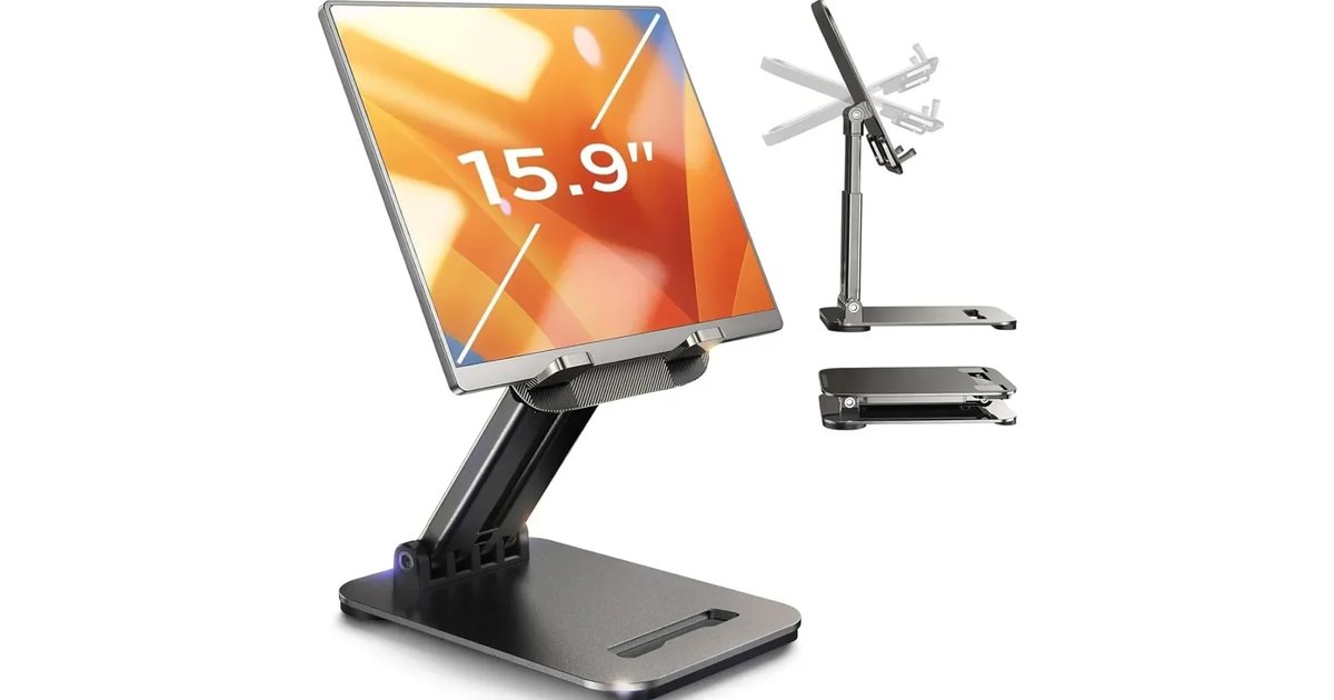 Suporte para Tablet LISEN com Base Metálica e Almofadas de Silicone