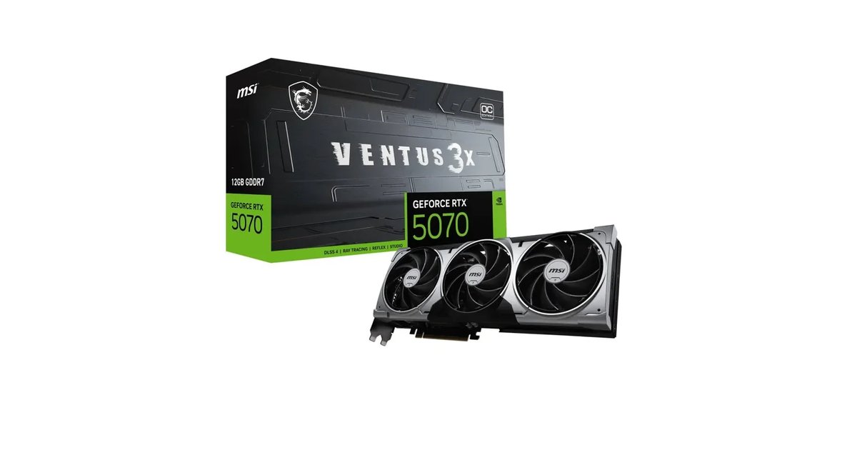 GPU MSI GeForce RTX 5070 12G Ventus 3X OC - Placa Gráfica para Jogos