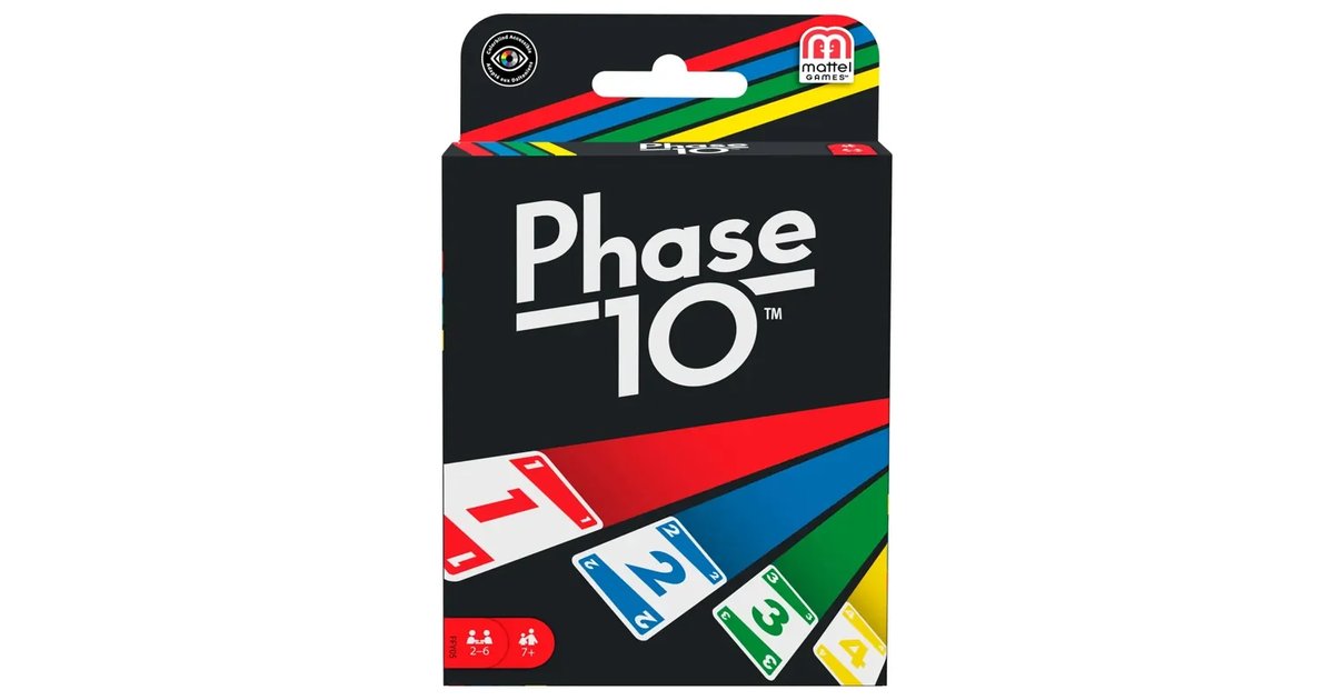 Mattel Games Jogo de cartas Phase 10 jogo de tabuleiro familiar 7 anos (Mattel FFY05)