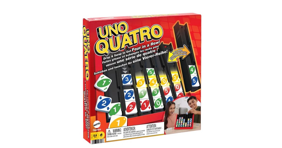 Mattel Games Um Quatro conjunto de mesa quatro em riscas com fichas, + 7 anos (Mattel HPF82)
