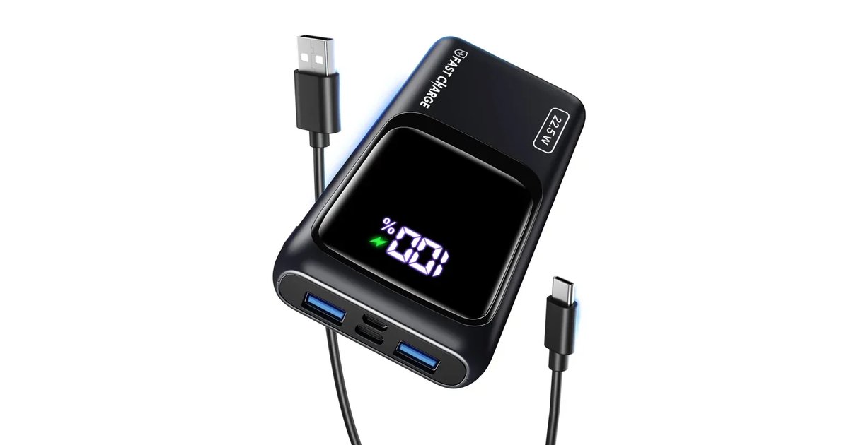 Bateria Portátil Coolreall 20000 mAh, Carregamento Rápido USB C PD3.0 QC4.0