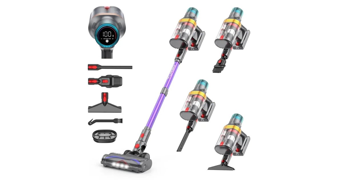 aonus A9 MAX Aspirador sem cabos, 58 Kpa/600 W aspirador vassoura sem cabo potente