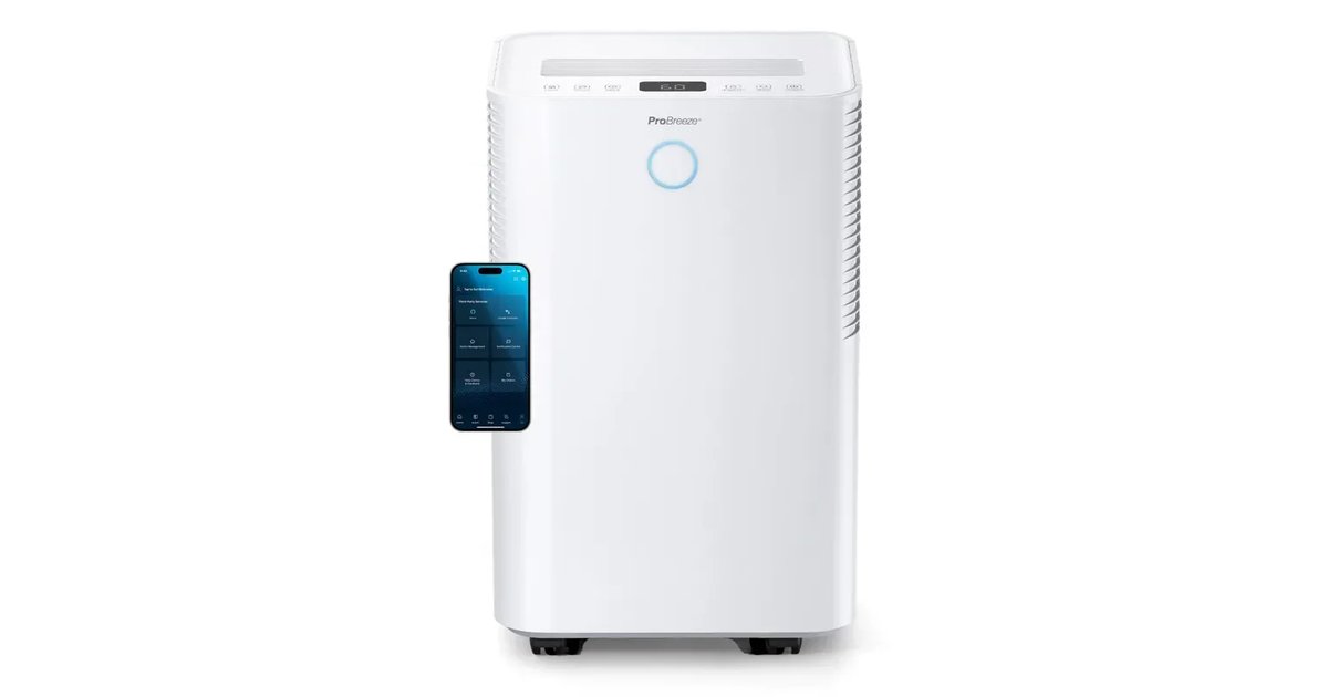Pro Breeze OmniDry Deshumidificador 20 L/dia até 30 m², Wi-Fi - Elimina Humidade em Casa