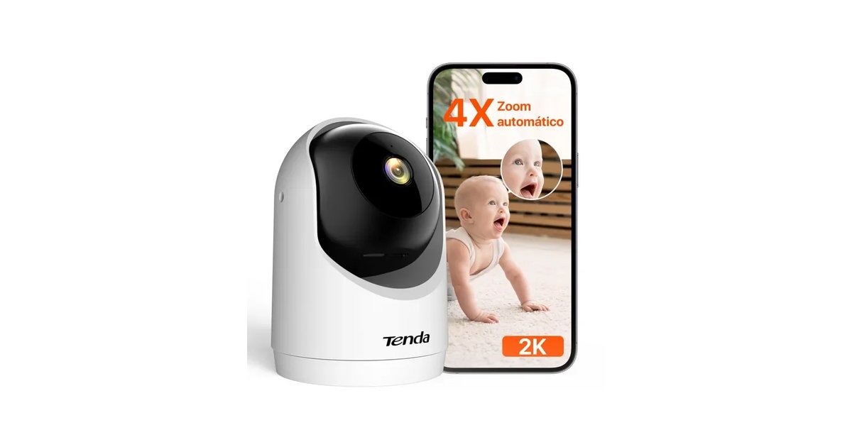 Tenda CP3V3.0 Câmara IP Wi-Fi monitorização interior 2K câmara de segurança cúpula 360°