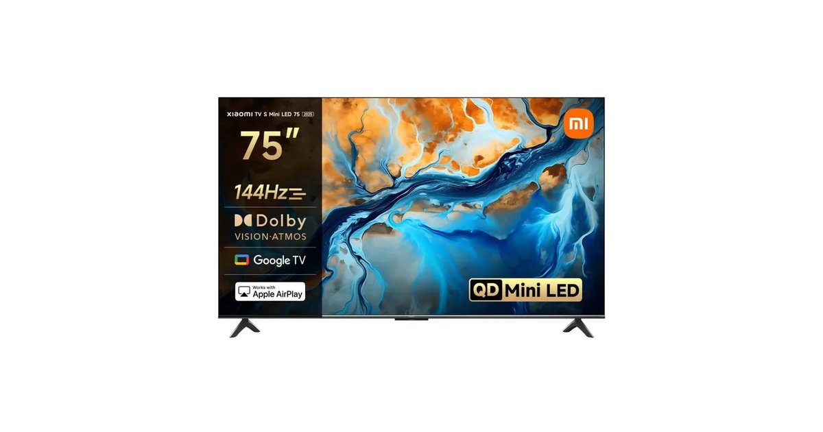 Xiaomi TV S Mini 75" - Design sem Bordas, Google TV