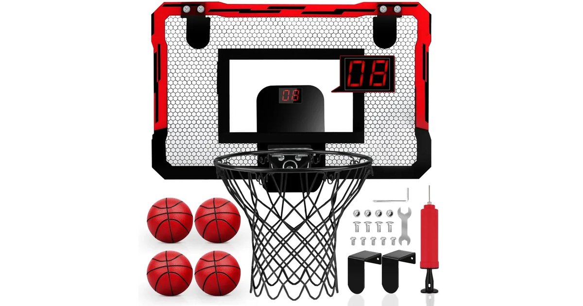 Cesta de Basquetebol Infantil com Marcador Eletrónico - Yimore