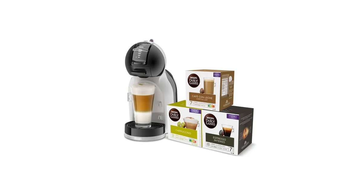 Mini Máquina de Café De'Longhi Dolce Gusto com 3 Embalagens de Café