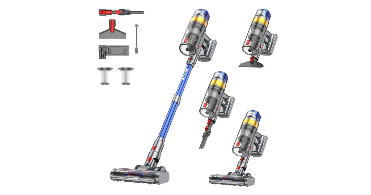 X8 Aspirador sem cabo 48 Kpa/580 W/70 m, 2025 vassoura aspirador vertical potente de 1