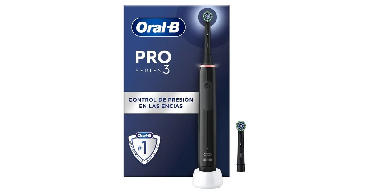 Oral-B Pro 3 3000 Escova de dentes elétrica com cabo recarregável e 2 cabeças