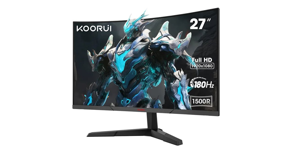 Monitor Curvo Koorui 27" 180Hz, Imersão Total em Jogos e Vídeos