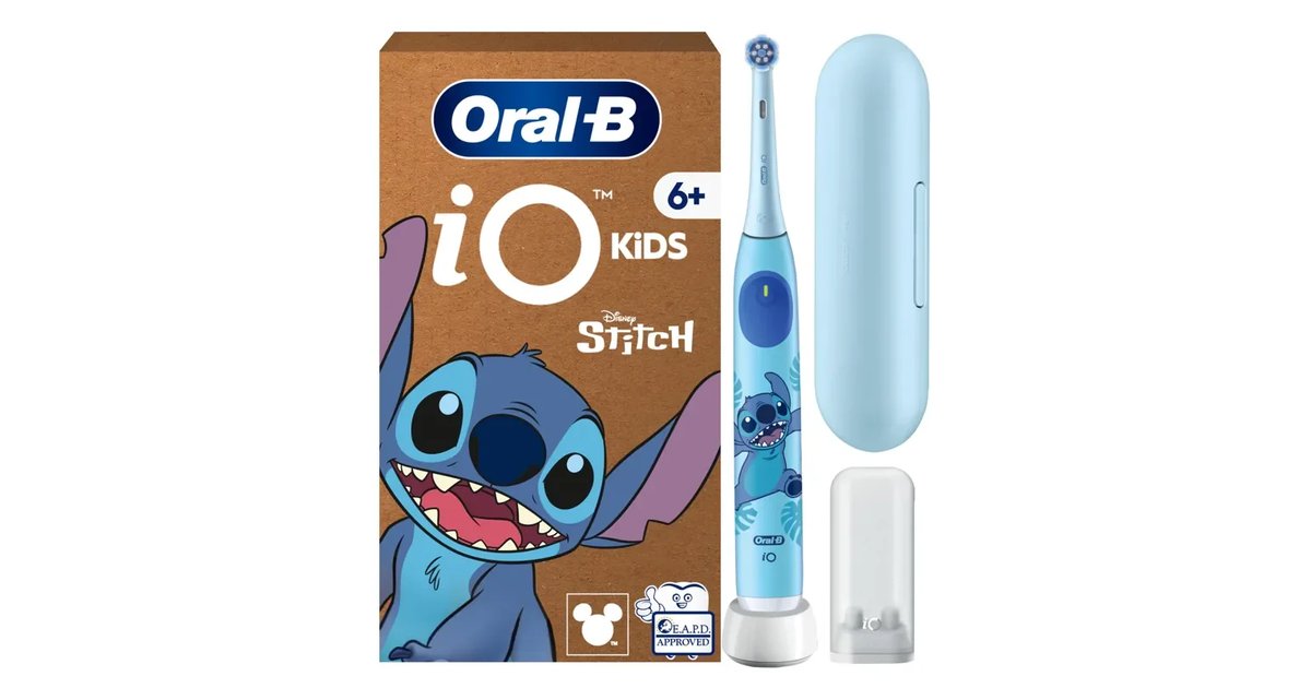 Oral-B iO Kids Disney Stitch Escova de dentes elétrica para criança 6 anos