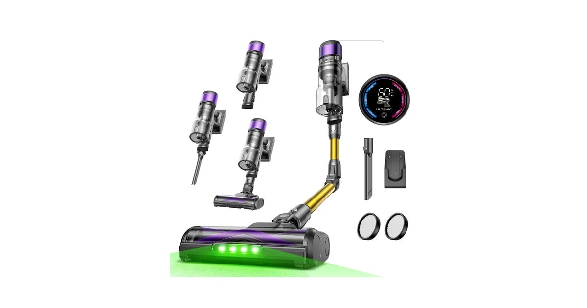 Aspirador sem fios Ultenic U20 - Sucção potente e silencioso