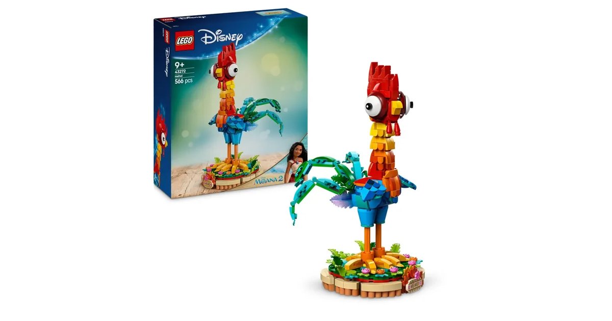 LEGO Disney Vaiana 2 Heihei brinquedo de construção - figura de animal com cabeça giratória