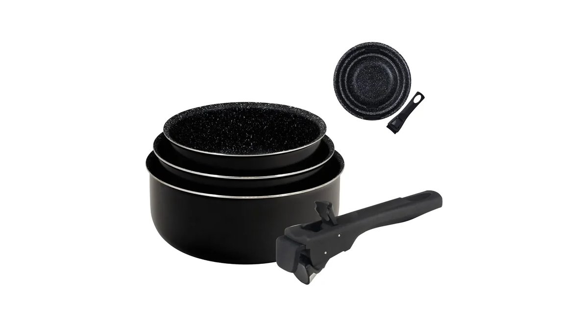 Conjunto de Frigideiras e Panelas Bergner Click & Cook Preto