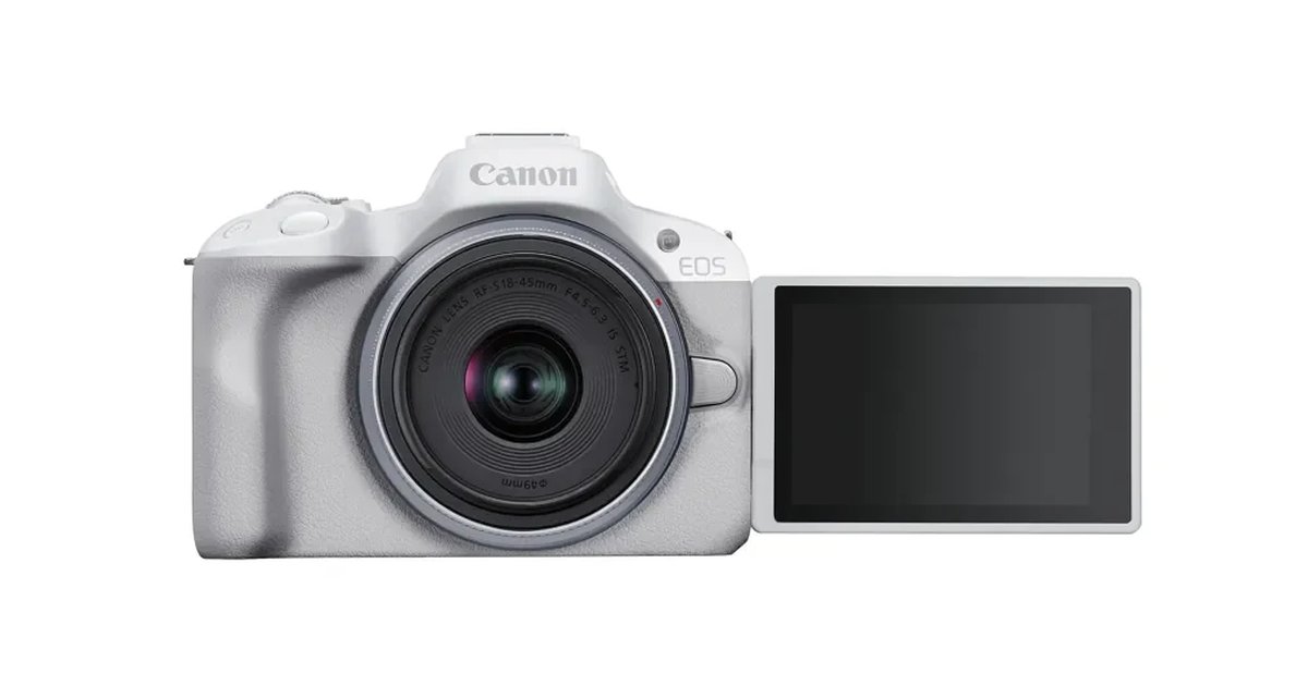 Câmara Mirrorless Canon EOS R50 com Lente RF-S 18-45 mm F4.5-6.3 IS STM