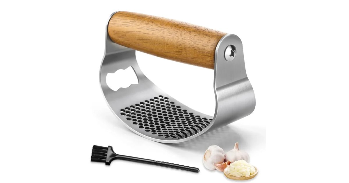 Prensa de alhos de aço inoxidável