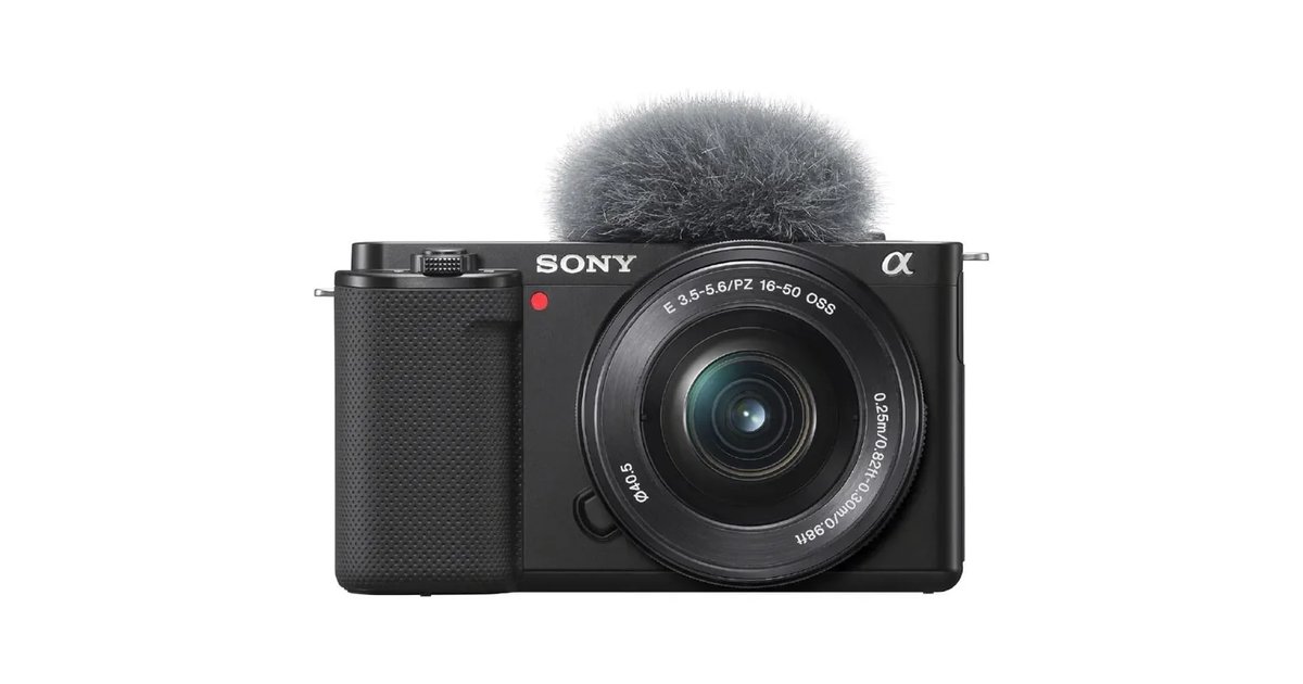 Câmara Sony Alpha ZV-E10L para vlog com lente de kit e zoom de 16-50 mm f/3