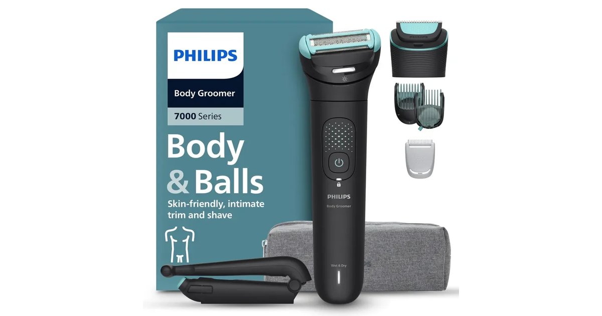 Philips Aparador corporal S7000 - Aparador para homem com cabeça pivotante intercambiável 2D